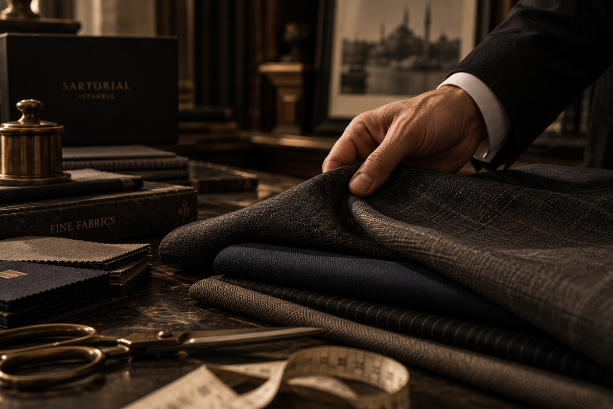Sartorial el işçiliği ve kumaş detayı