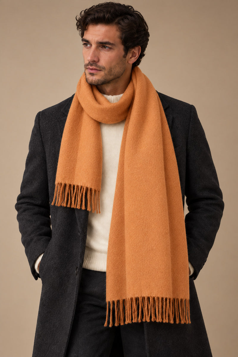 Sartorial İstanbul tarçın %100 yün kaşkol, açı 1