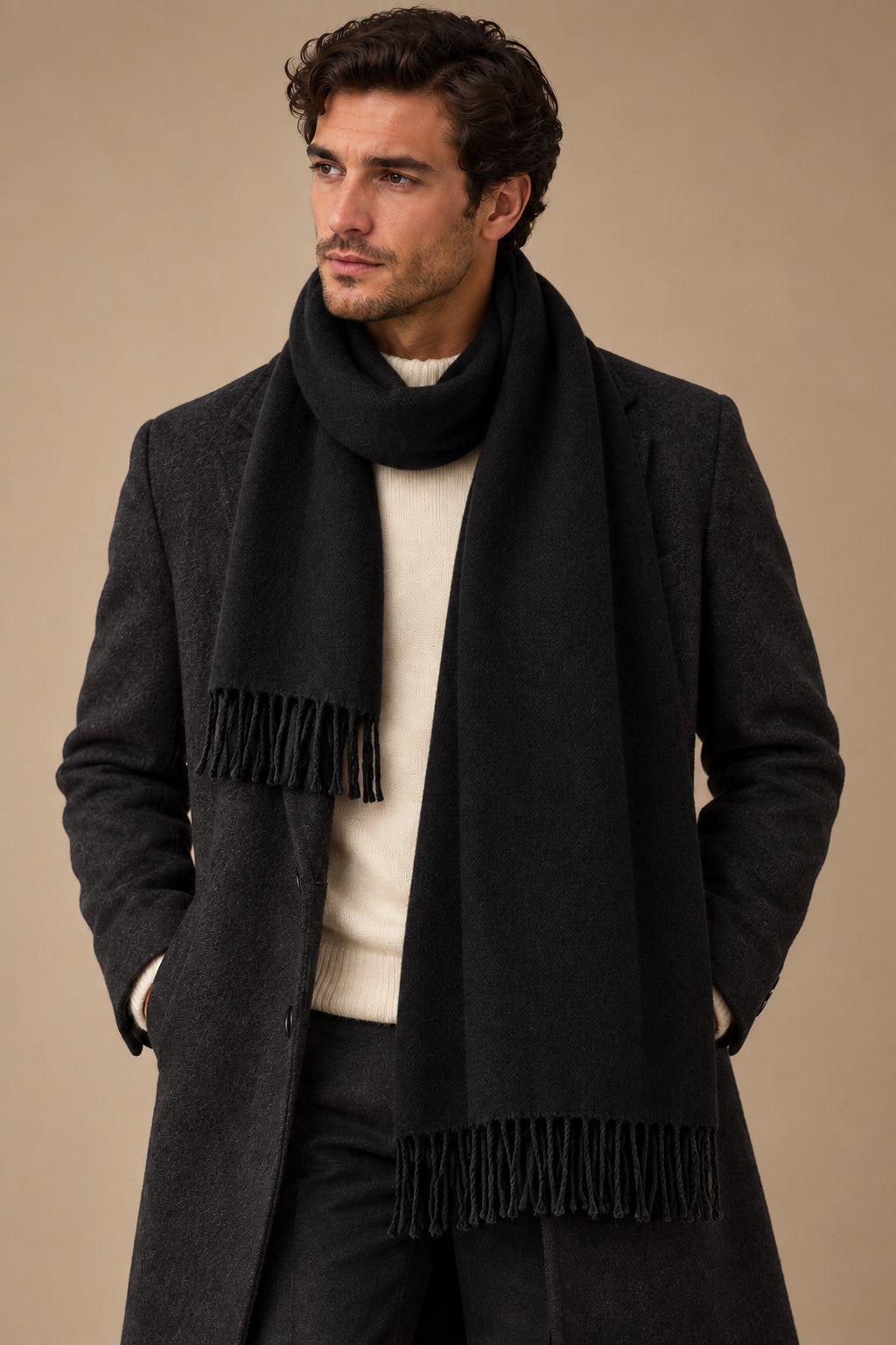 Sartorial İstanbul %100 Yün Kaşkol – Siyah
