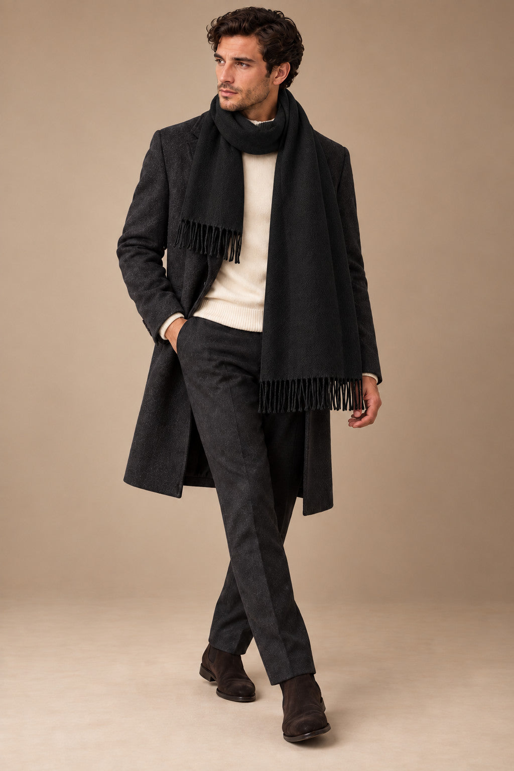 Sartorial İstanbul %100 Yün Kaşkol – Siyah