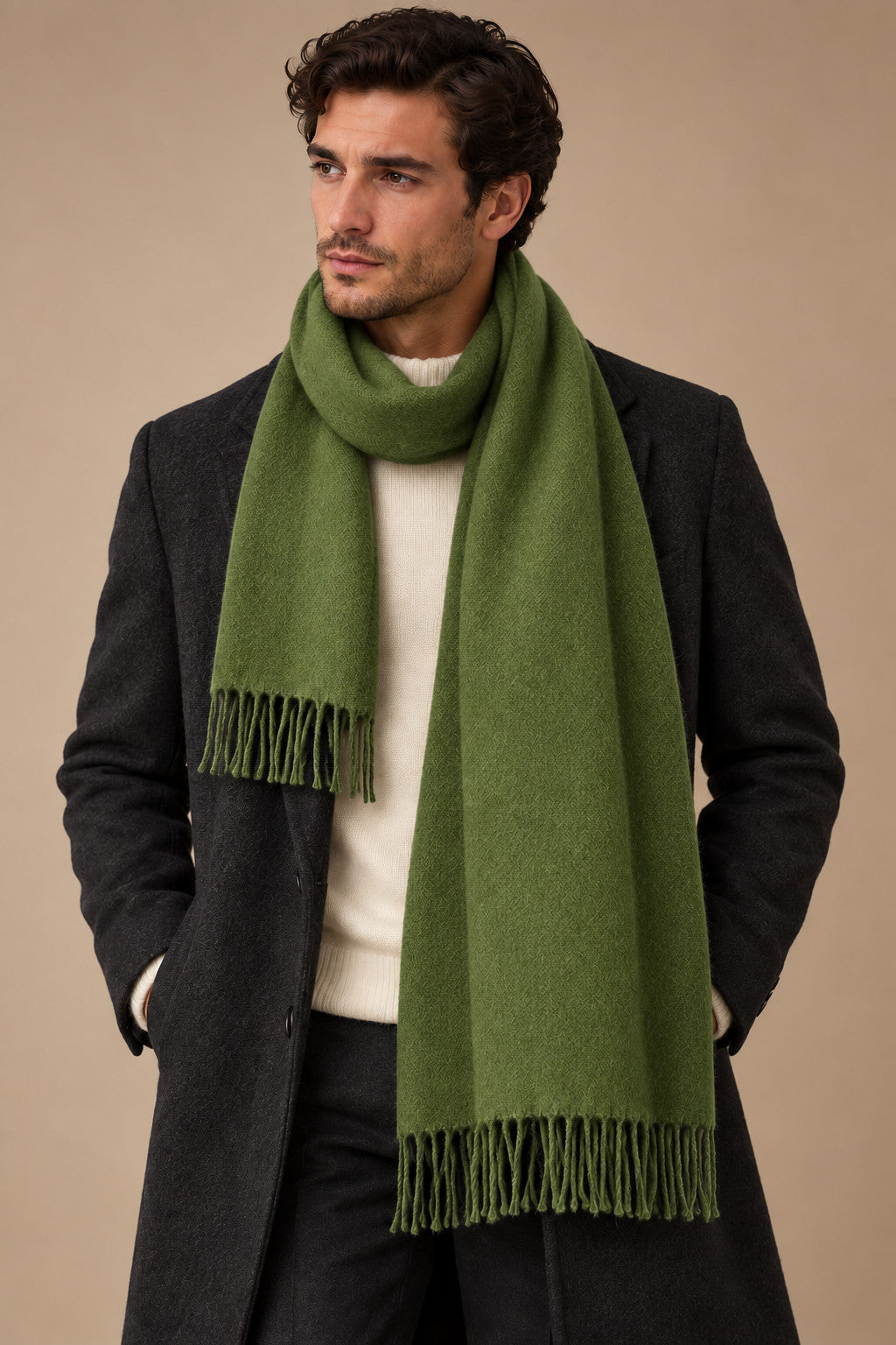 Sartorial İstanbul %100 Yün Kaşkol – Zeytin Yeşili