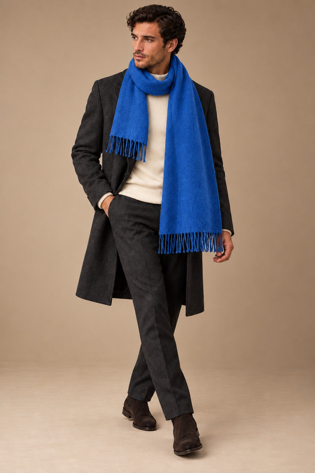 Sartorial İstanbul %100 Yün Kaşkol – Kobalt Mavi