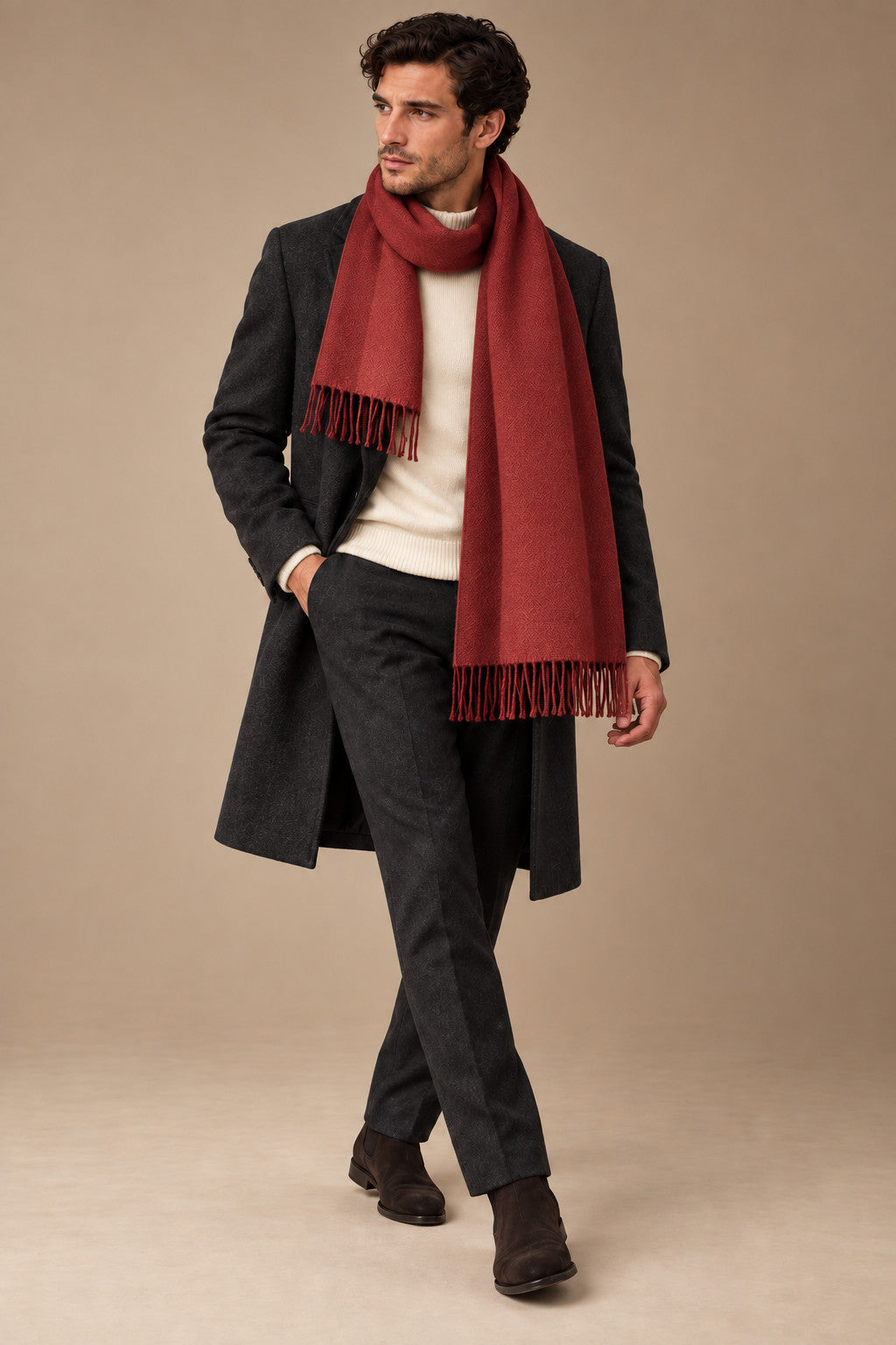 Sartorial İstanbul %100 Yün Kaşkol – Bordo