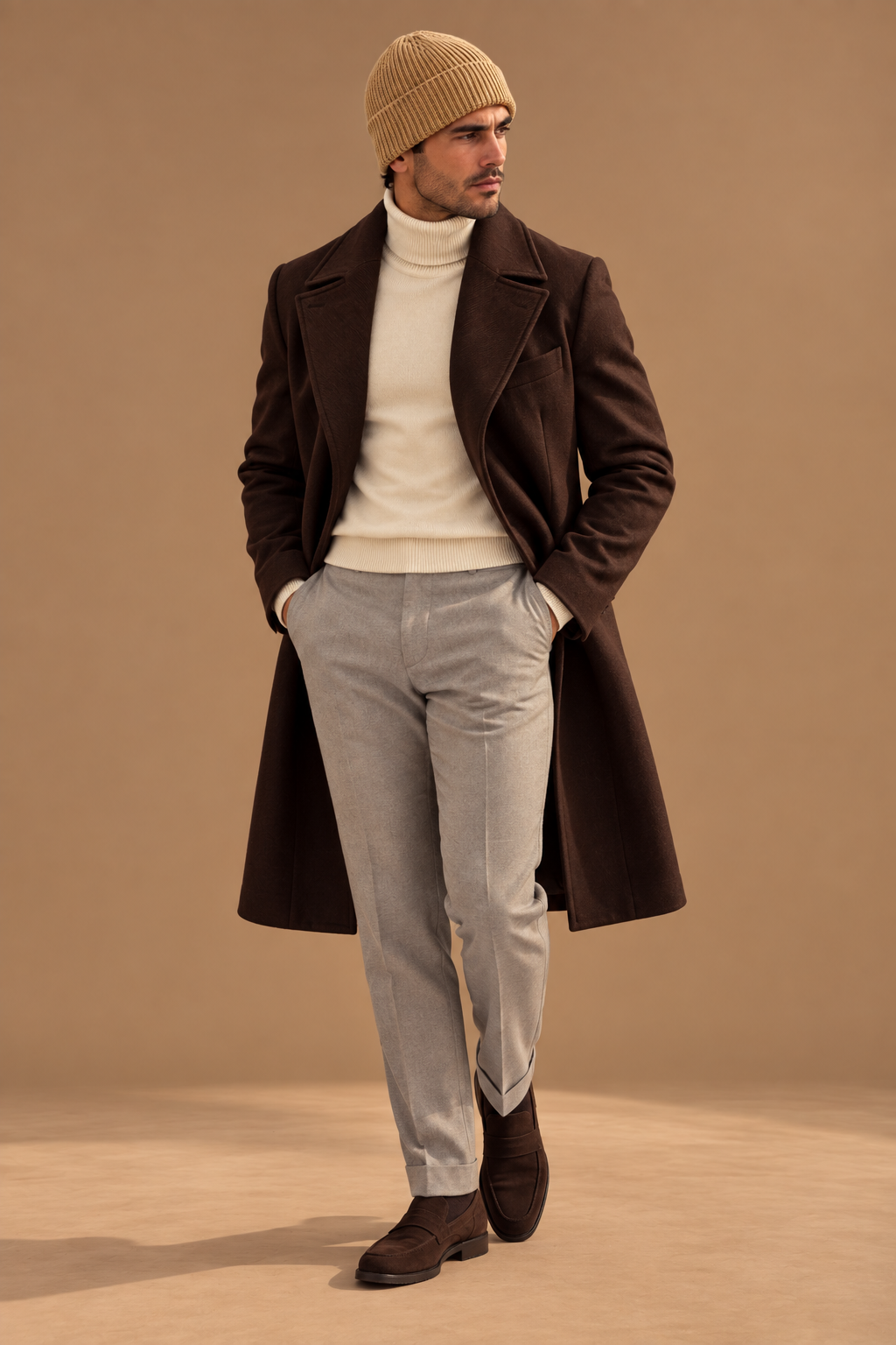 Sartorial İstanbul İtalyan İplik Yün Triko Bere – Camel