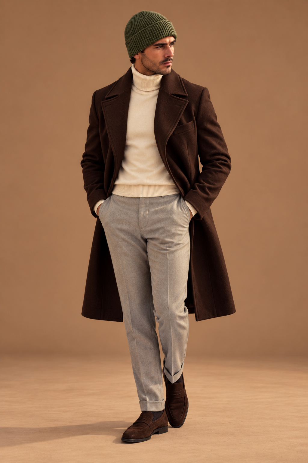 Sartorial İstanbul İtalyan İplik Yün Triko Bere – Haki