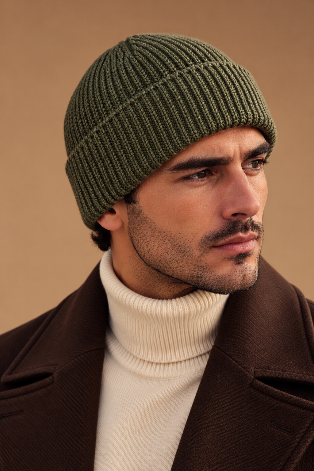 Sartorial İstanbul İtalyan İplik Yün Triko Bere – Haki