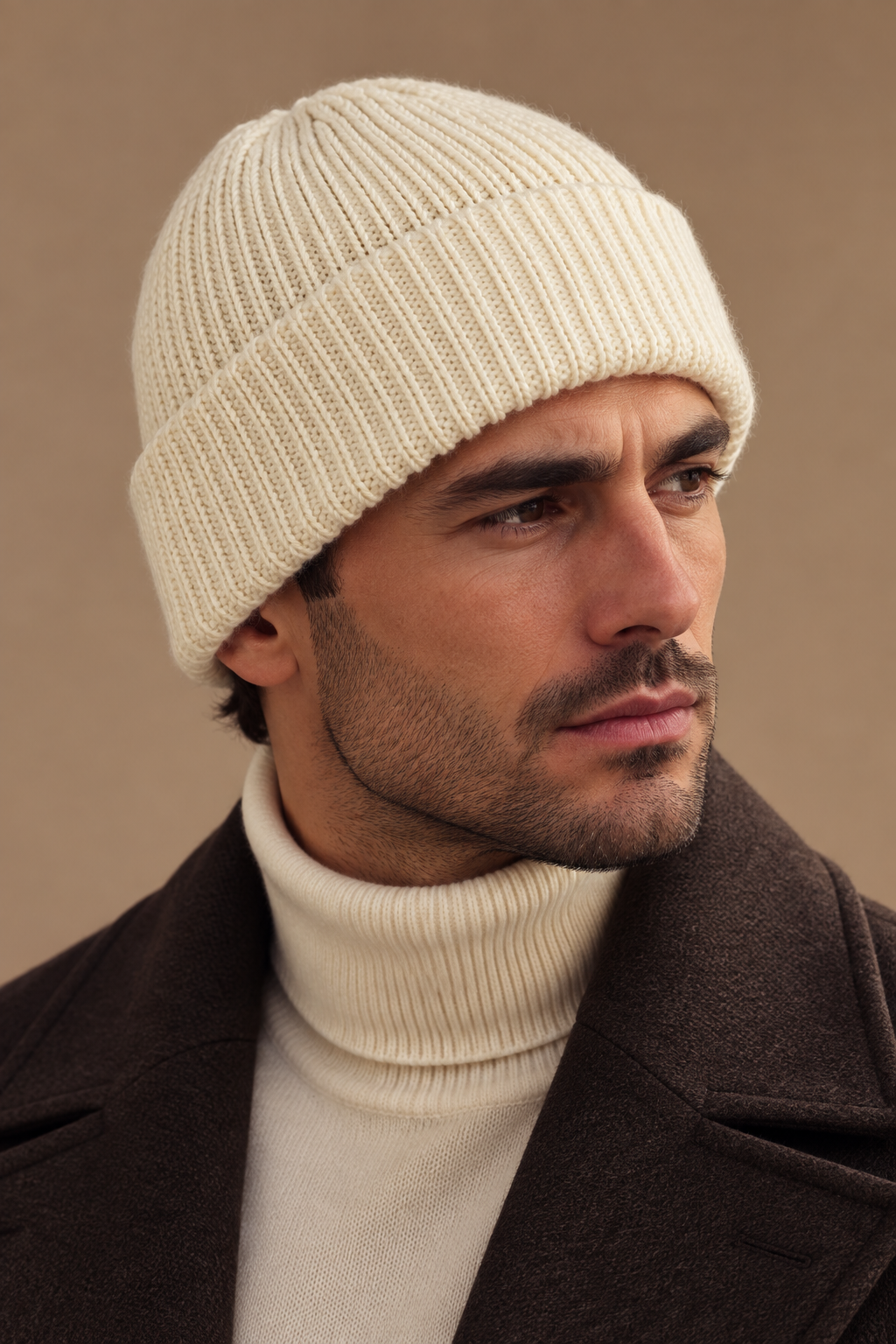 Sartorial İstanbul İtalyan İplik Yün Triko Bere – Ekru