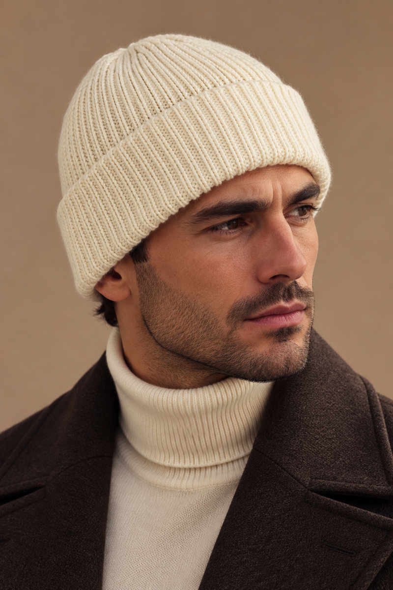 Sartorial İstanbul Ekru yün triko bere 1. açı