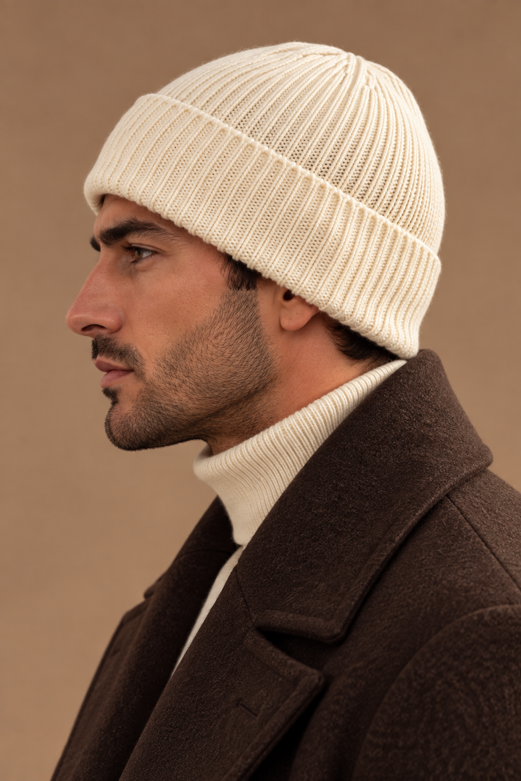 Sartorial İstanbul İtalyan İplik Yün Triko Bere – Ekru