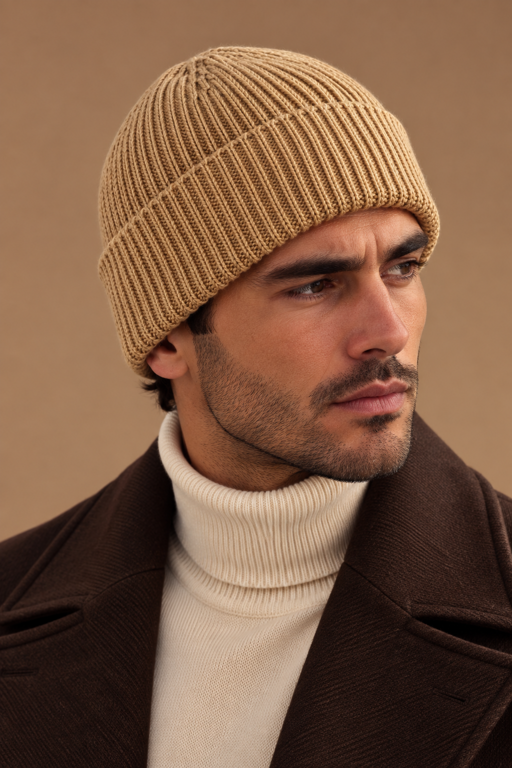 Sartorial İstanbul İtalyan İplik Yün Triko Bere – Camel
