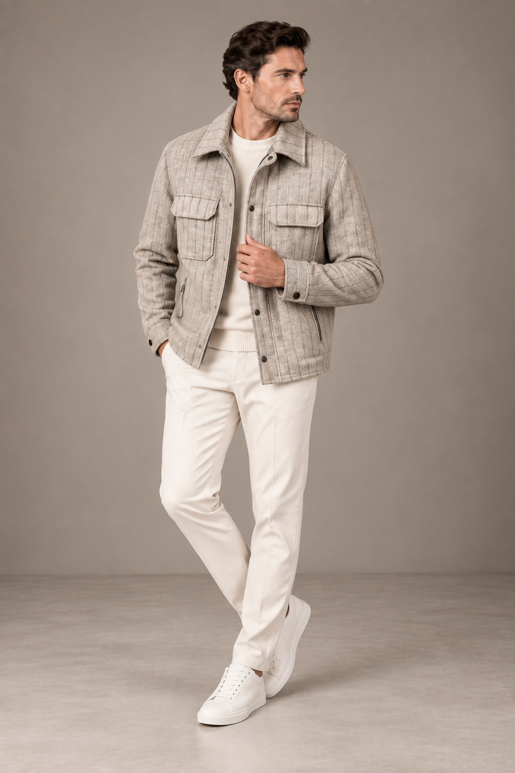 Sartorial İstanbul Loro Piana Favola Flanel Mont – Açık Bej