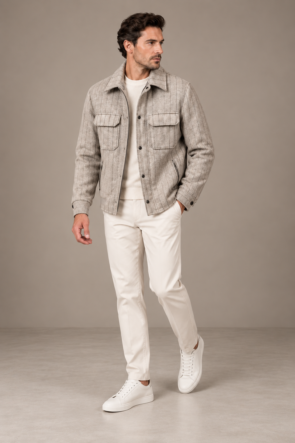 Sartorial İstanbul Loro Piana Favola Flanel Mont – Açık Bej
