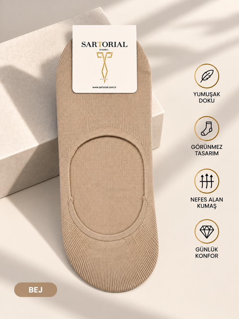 Sartorial İstanbul bej babet çorap önden görünüm