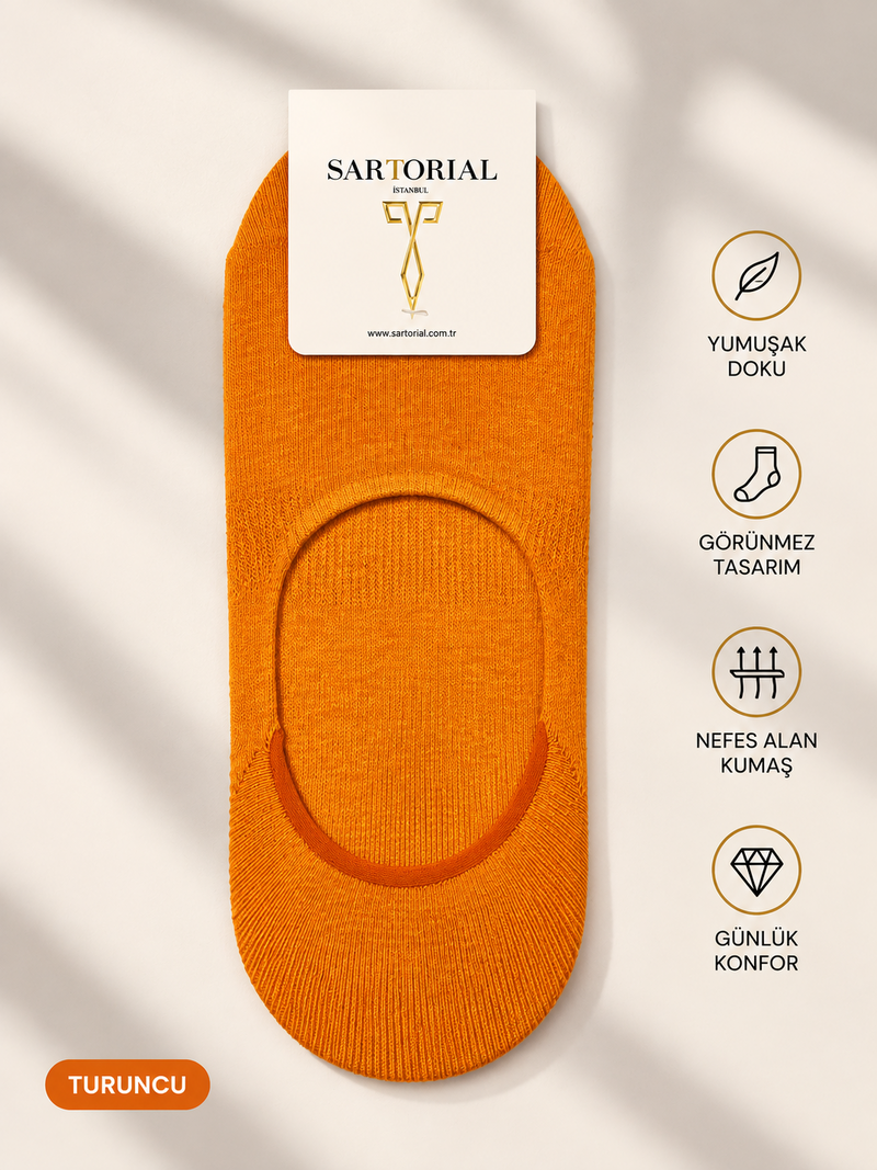 Sartorial İstanbul turuncu babet çorap önden görünüm
