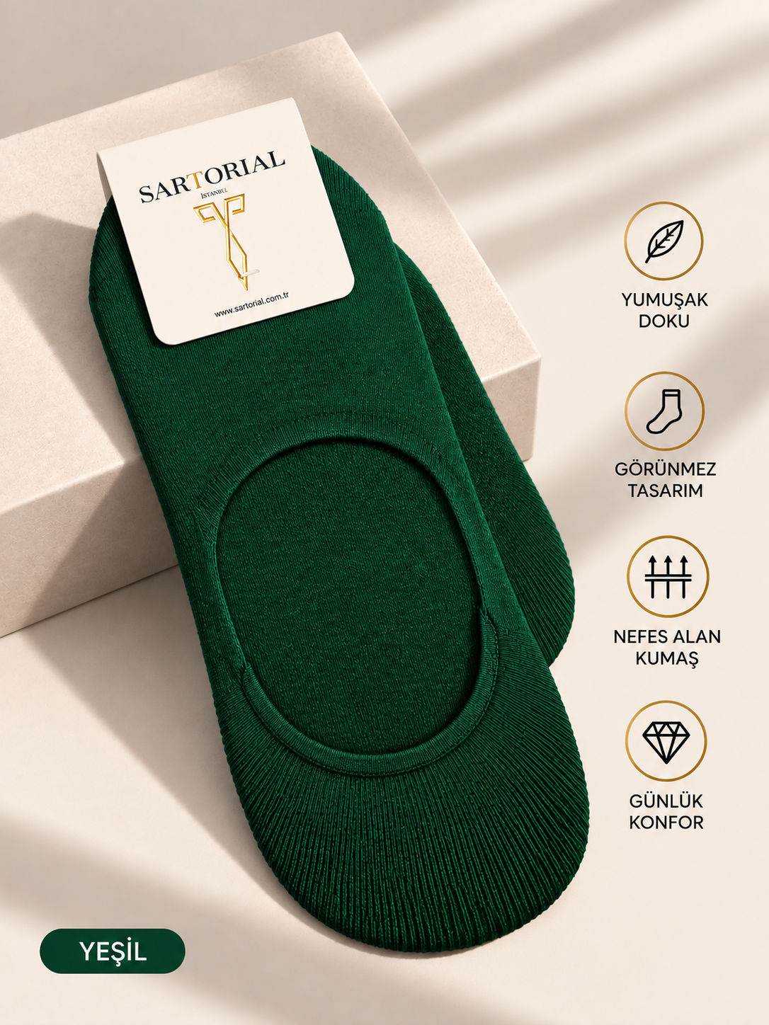 Sartorial İstanbul Silikon Destekli Pamuklu Babet Çorap 40–44