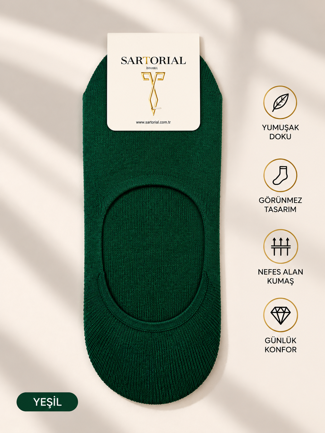 Sartorial İstanbul Silikon Destekli Pamuklu Babet Çorap 40–44