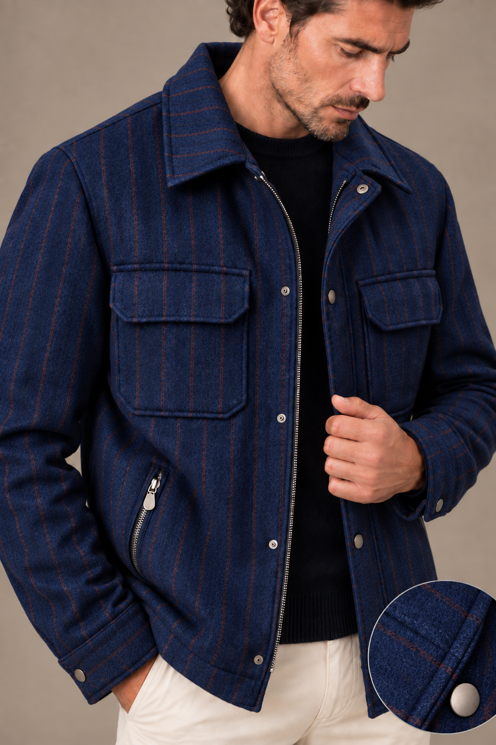 Sartorial İstanbul Loro Piana Favola Flanel Mont – Lacivert
