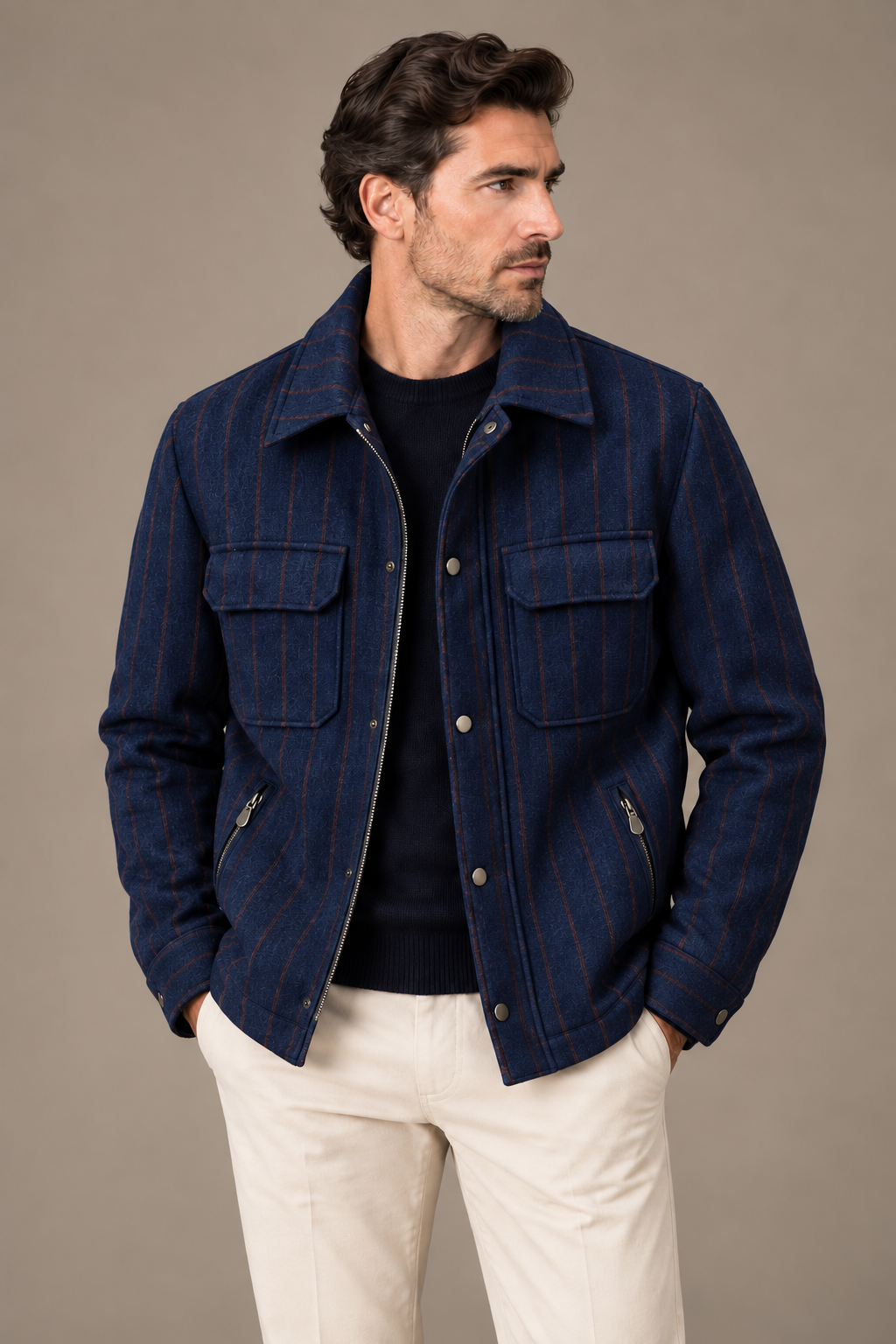 Sartorial İstanbul Loro Piana Favola Flanel Mont – Lacivert
