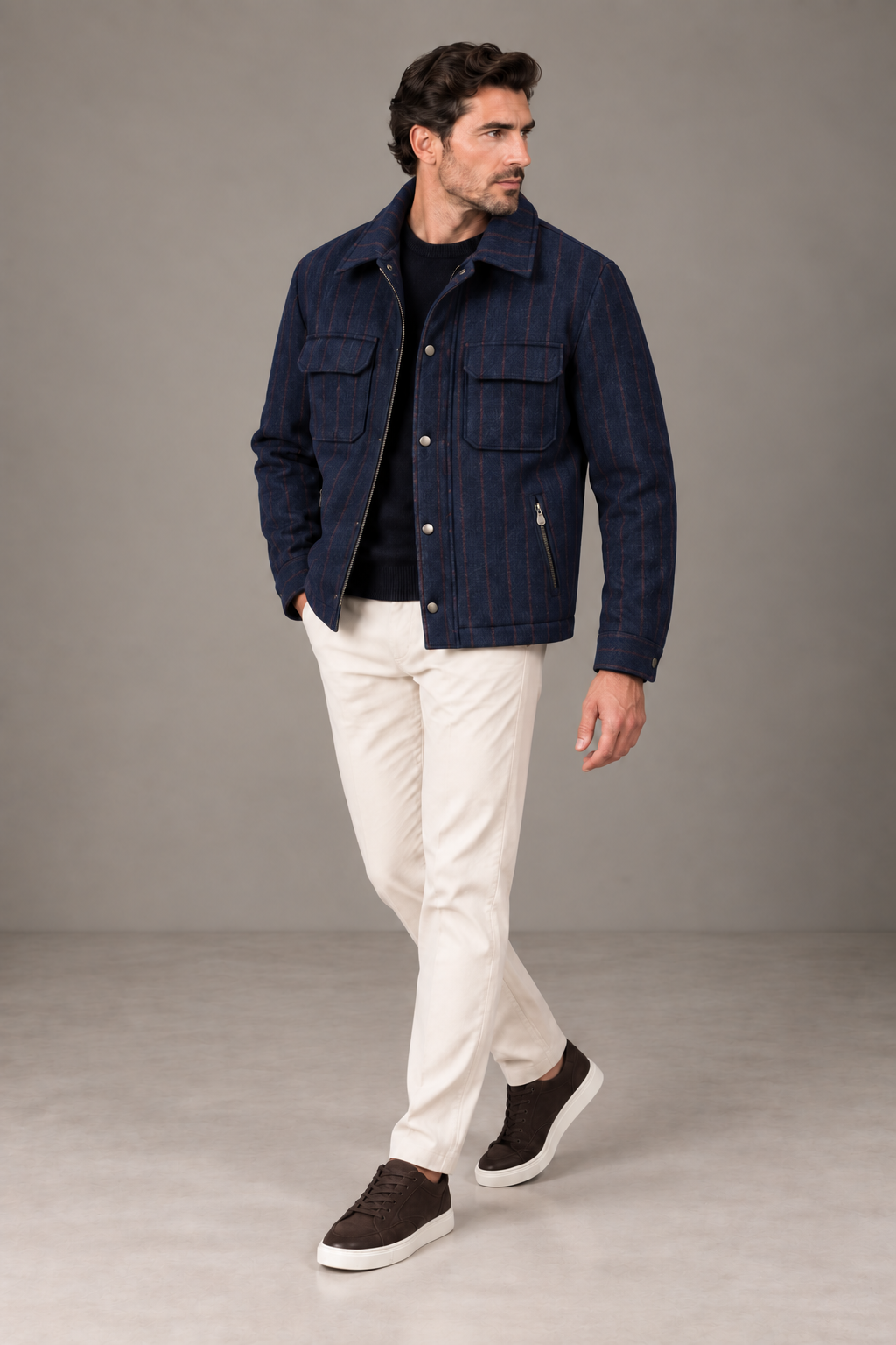 Sartorial İstanbul Loro Piana Favola Flanel Mont – Lacivert