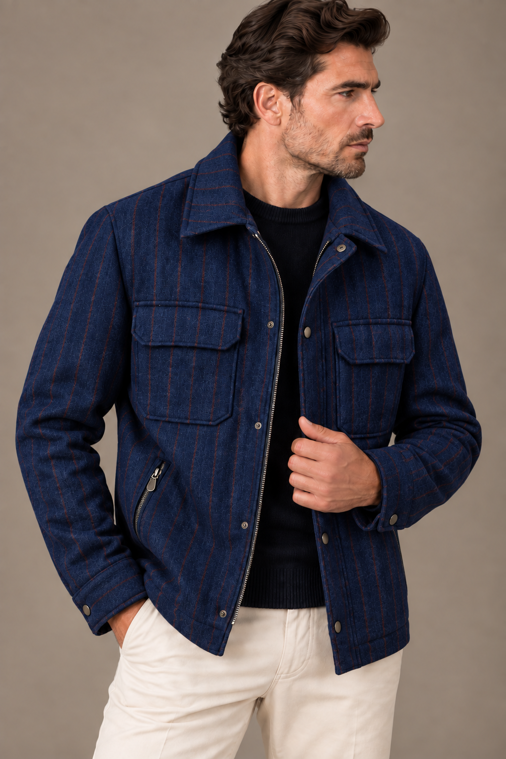 Sartorial İstanbul Loro Piana Favola Flanel Mont – Lacivert
